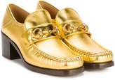 Thumbnail for your product : Gucci Gold Horsebit Loafer Heels