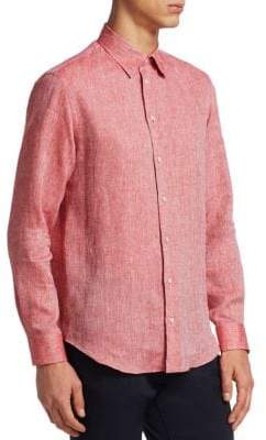 Emporio Armani Washed Linen Button-Down Shirt