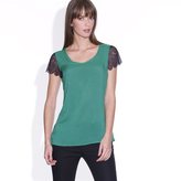 Thumbnail for your product : La Redoute LA Short-Sleeved Softly Draping Lace Top