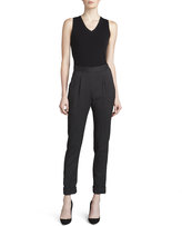 Thumbnail for your product : Donna Karan Pinstriped Pleated Side-Zip Pants