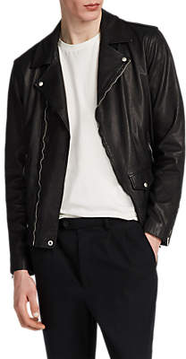 AllSaints Jace Leather Biker Jacket, Black