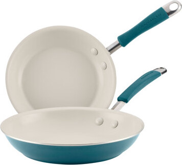 Rachael Ray Cucina Ceramic Skillet Set, 2-Piece, Marine Blue