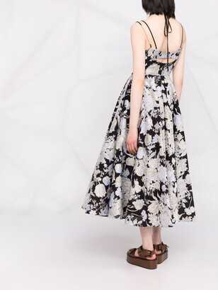 Erdem Rea floral-jacquard flared dress