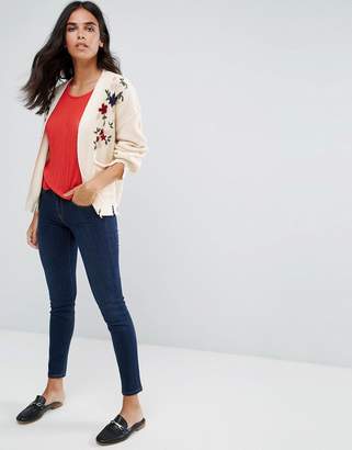 Amy Lynn Cardigan With Floral Embroidery And Pocket Detail