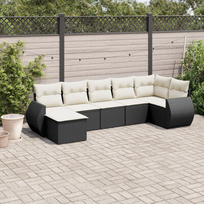 VidaXL Garden Sofa Set Black And Cream White