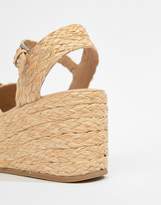 Thumbnail for your product : ASOS Design DESIGN Thierry Raffia Wedges
