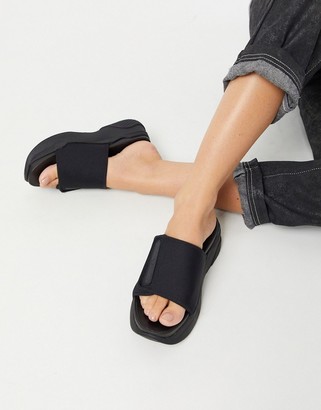 black chunky slides