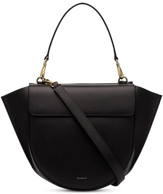 Wandler Black Hortensia Medium leather shoulder bag