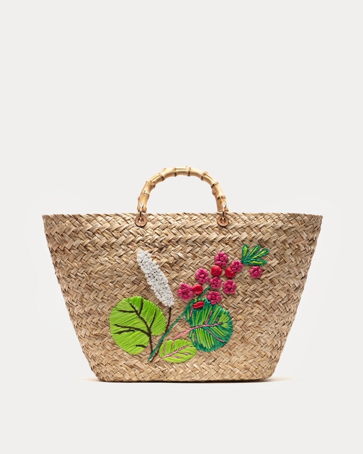 Frances Valentine The Colony Hotel Embroidered Tote - Natural