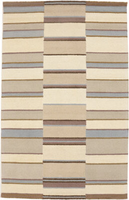 Bungalow Rose Jasiana Stripes Hand-Tufted Modern Rectangle 5' X 8' Area Rug Multicolored