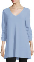Thumbnail for your product : Eileen Fisher Crisp Cotton Links Long-Sleeve V-Neck Tunic