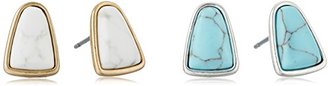 Kenneth Cole New York Poolside Turquoise" Semiprecious Geometric Stone Duo Stud Earrings