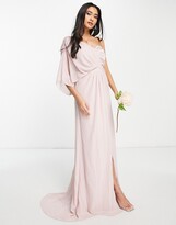Thumbnail for your product : TFNC Bridesmaid one shoulder chiffon maxi dress in mink