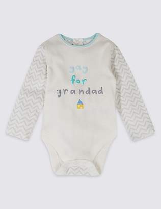 Marks and Spencer Printed Grandad Pure Cotton Bodysuit