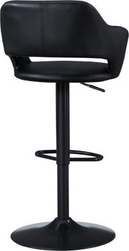 Red Barrel Studio Modern Bar Height Stool With Adjustable Function And Black Faux Leather Cover Hydraulic In Foam Filled Look Seat