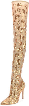 Gianvito Rossi Daze Cuissard Leopard Over-The-Knee Boots