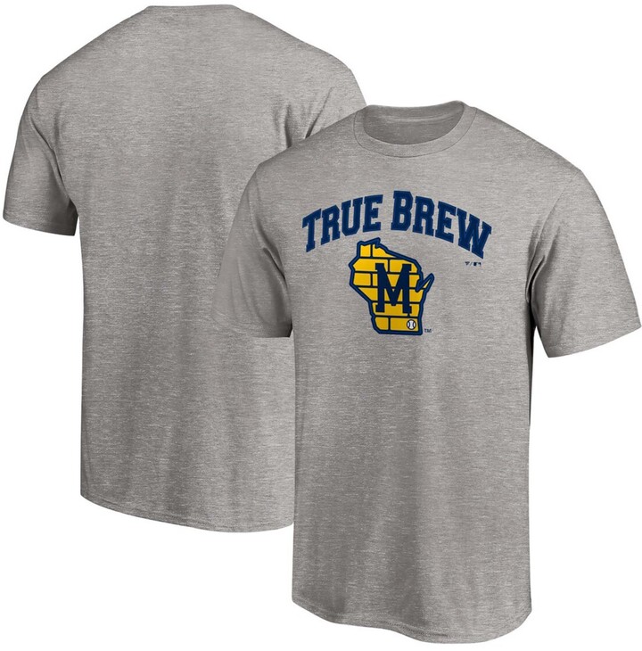Fanatics Men's Heathered Gray Milwaukee Brewers Hometown Heater T-shirt -  ShopStyle