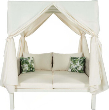 Latitude Run Outdoor Patio Sunbed With Curtains High Comfort Suitable For Multiple Scenarios
