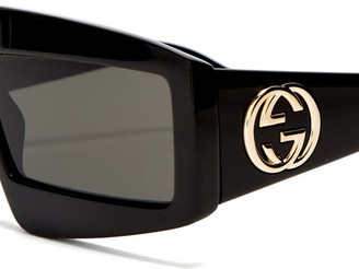 Gucci Logo-embellished Acetate Sunglasses - Black