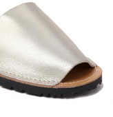 Thumbnail for your product : Park Lane Silver Leather Sling Flat Sandal