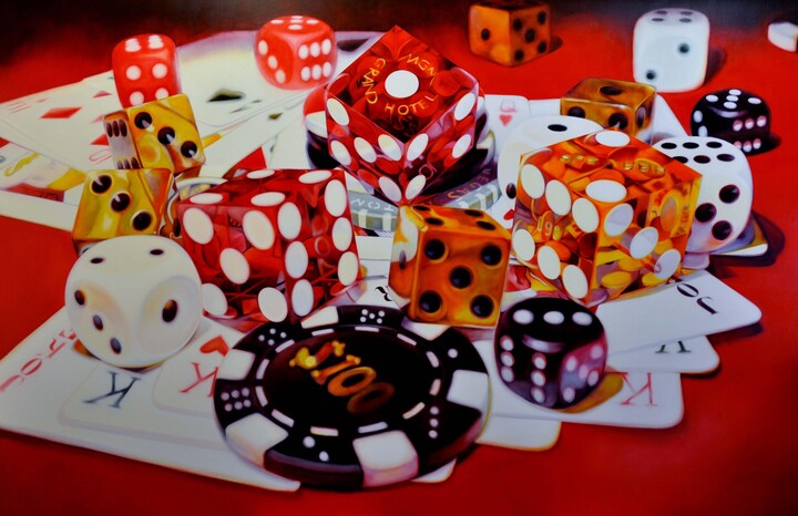 Kate Brinkworth, MGM Grand - Kate Brinkworth, photorealist, dice, casino, painting, money, vegas, 2010