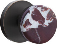 Emtek Select Dummy Knobset w/ Disk Rosette & Conical Stem, Rosso Levanto Marble Knob