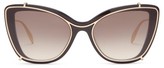 Thumbnail for your product : Alexander McQueen Contoured-frame Cat-eye Acetate Sunglasses - Black Grey