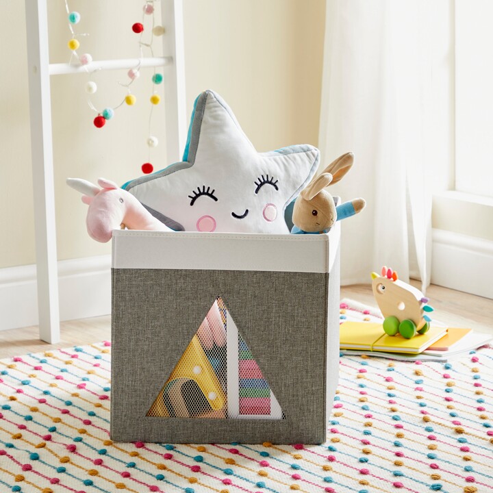 Dunelm Triangle Mesh Grey Foldable Box Grey/Cream ShopStyle