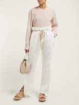 Thumbnail for your product : Ann Demeulemeester Raw-trim Neck Cotton And Cashmere Blouse - Womens - Light Pink