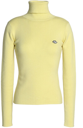 See by Chloe Appliqued Cotton-blend Turtleneck Top