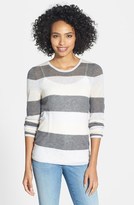 Thumbnail for your product : Halogen Stripe Sheer Cashmere Sweater