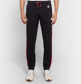 Thumbnail for your product : Ermenegildo Zegna Tapered Stripe-Trimmed Loopback TECHMERINO Wool-Jersey Sweatpants - Men - Navy