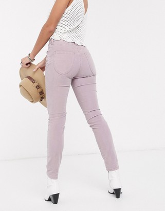 Free People sun chaser cord skinny jean in pink