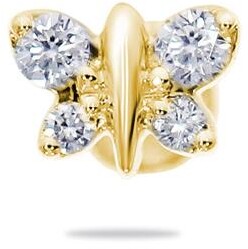 Culet Jewellery - Butterfly Piercing In Yellow Gold With Diamonds ...