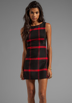 Thumbnail for your product : Alice + Olivia Jolie Side Leather Insert Sleeveless Dress in Black/Red