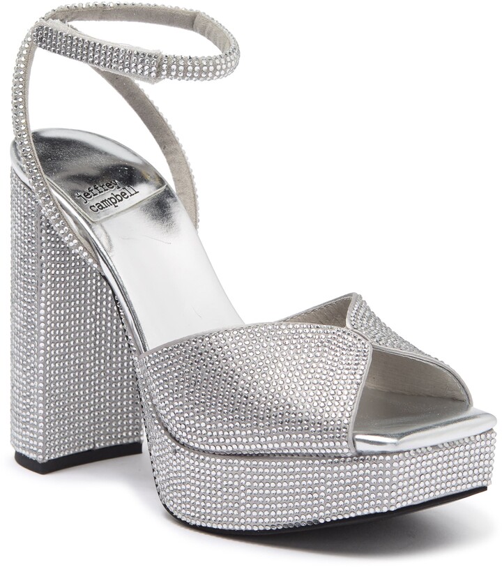 Jeffrey Campbell Glitters Embellished Block Heel Sandal - ShopStyle