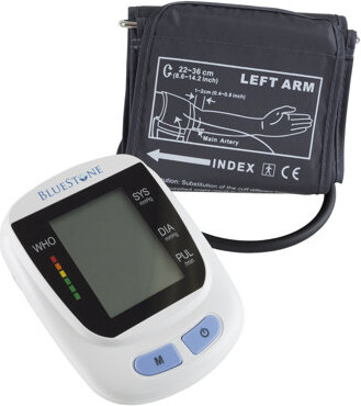Bluestone Automatic Blood Pressure Monitor - Pulse Measuring Machine with Digital LCD Screen, Adjustable Cuff, and Storage Case