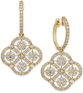 Thumbnail for your product : Effy D'Oro by Diamond Cluster Drop Earrings in 14k Gold (1-5/8 ct. t.w.)