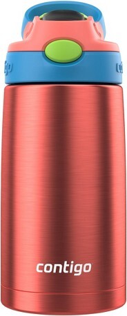 Contigo Kids' 13oz Stainless Steel Painted Coral Water Bottle Blue Poppy: Insulated, Spillproof, Dishwasher-Safe