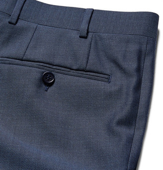 Canali Blue Slim-Fit Water-Resistant Birdseye Wool Suit Trousers