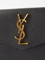 Thumbnail for your product : Saint Laurent Uptown plaque Grained-leather Clutch Bag