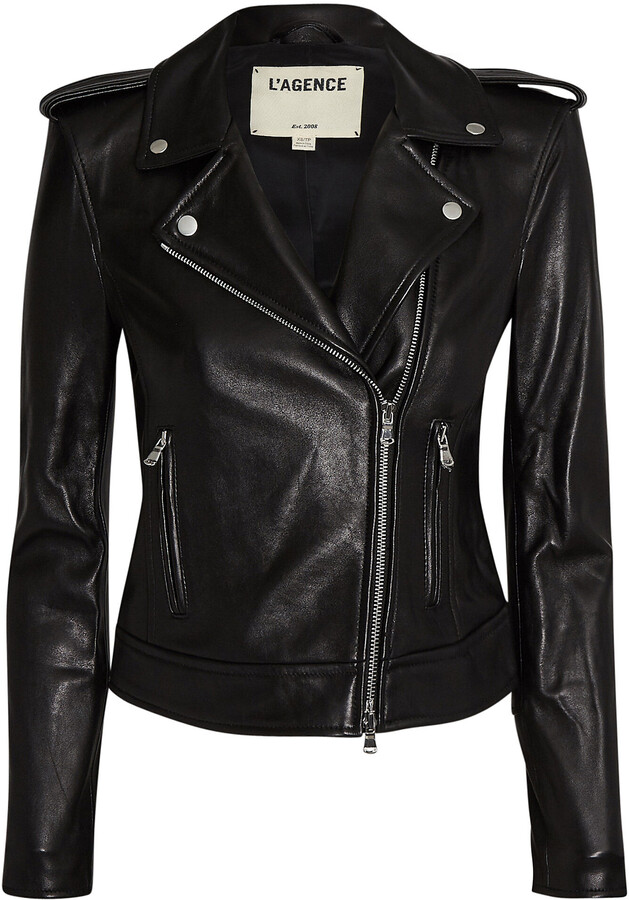 L'Agence Leather Moto Jacket - ShopStyle