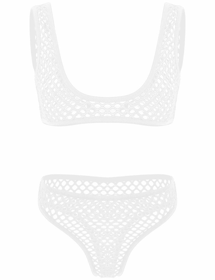 dPois Women's Sheer See Through Unlined Bra Top with High Cut