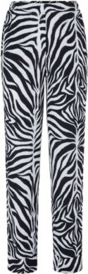 HUGO BOSS Straight-leg pajama bottoms in zebra-print gabardine