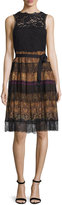 Thumbnail for your product : Etro Paisley Tiered-Lace Sleeveless Dress, Black/Gold