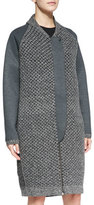 Thumbnail for your product : Smythson O'2nd Mixed-Knit Front-Zip Overcoat