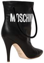 Thumbnail for your product : Moschino 100mm Logo Leather Ankle Boots