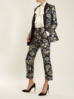 Thumbnail for your product : Erdem Syrah Floral-jacquard Cropped Trousers - Black Multi