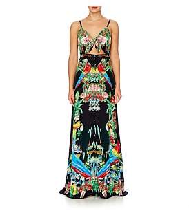 Camilla Toucan Play Tie Front Cut Out Maxi Dress