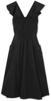 Thumbnail for your product : Carven Smocked Cotton-poplin Midi Dress